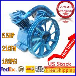 5.5HP 21CFM 181PSI V Type Twin Cylinder Air Compressor Pump Head Double Stage