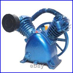 5.5HP 2 Stage V Style Twin Cylinder Air Compressor Motor Head Pump Blue 21CFM