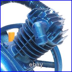 5.5HP 2 Stage V Style Twin Cylinder Air Compressor Motor Head Pump Blue 21CFM