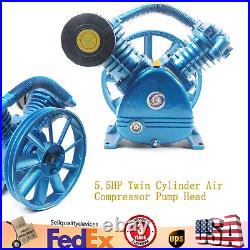5.5HP 8-11CFM 175PSI V Type Twin Cylinder Air Compressor Pump Head Double Stage