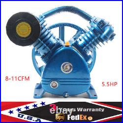 5.5HP V Style 2-Cylinder Air Compressor Pump Motor Head Double Stage 175PSI