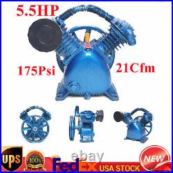 5.5Hp 175Psi V Style Air Compressor Pump Head Twin Cylinder Air Compressor Pump