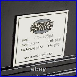 5 7.5 HP Replacement Air Compressor Pump Single Stage 3 Cylinder 17.5 CFM Max