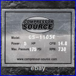 5 HP Replacement Air Compressor Pump Two Stage 2 Cylinder 19 SCFM Max CS1105T