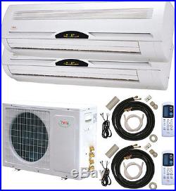 5 TON Dual Zone Ductless Split Air Conditioner + Heat Pump, 60000 BTU 30000 x 2