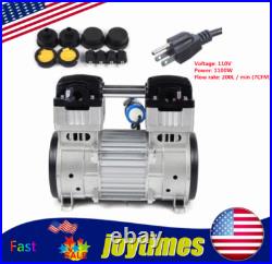 7CFM 1100W Silent Air Pump Compressor Head Small Air Mute Oilless Vacuum Pump US