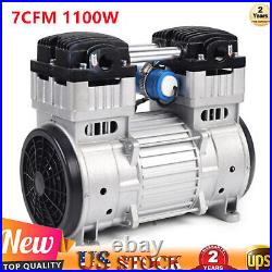 7CFM Oilless Vacuum Pump Industrial Air Compressor Oil Free Piston Pump 1100W US