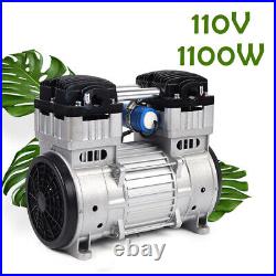 7CFM Oilless Vacuum Pump Industrial Air Compressor Oil Free Piston Pump 1100W US