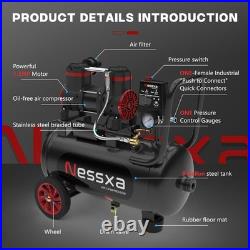 8/10/14 Gallon Ultra Quiet 115 PSI Pressure Oil-Free Air Compressor Tank 70dB