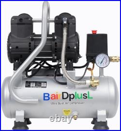 8 Gallon Ultra Quiet Air Compressor 110V/60Hz 1.5HP 8.8CFM, Oil-Free 70dB