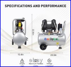 8 Gallon Ultra Quiet Air Compressor 110V/60Hz 1.5HP 8.8CFM, Oil-Free 70dB