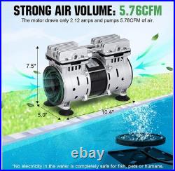 AC 110V Pond Aerator Lake Pond Aeration System with 3/4HP Pump 10Diffuser 3 Acres