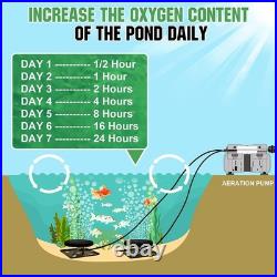 AC 110V Pond Aerator Lake Pond Aeration System with 3/4HP Pump 10Diffuser 3 Acres