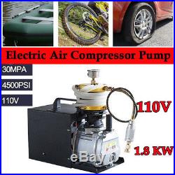 Adjustable auto stop pcp compressor for air tank 4500psi 300bar 110V Black SE