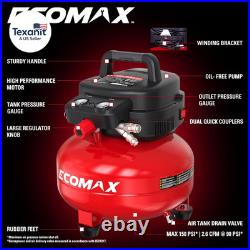 Air Compressor 6 Gallon 150 PSI Pancake Portable Oil-Free Tank with 10 PCS Acces