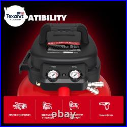 Air Compressor 6 Gallon 150 PSI Pancake Portable Oil-Free Tank with 10 PCS Acces