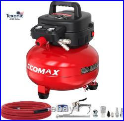 Air Compressor 6 Gallon 150 PSI Pancake Portable Oil-Free Tank with 10 PCS Acces