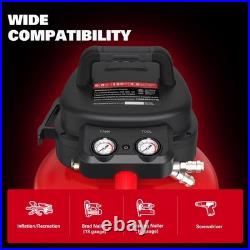 Air Compressor 6 Gallon 150 PSI Pancake Portable Oil-free Tank with 10 PCS Kit