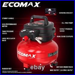 Air Compressor 6 Gallon 150 PSI Pancake Portable Oil-free Tank with 10 PCS Kit