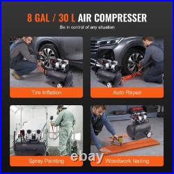 Air Compressor Compact Portable Oil Free Compressor 8 Gallon 90 PSI