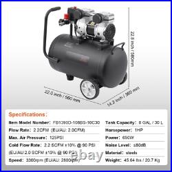 Air Compressor Compact Portable Oil Free Compressor 8 Gallon 90 PSI