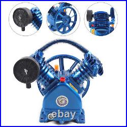 Air Compressor Pump Blue Twin Cylinder 2 Piston V Style Double Stage 175psi