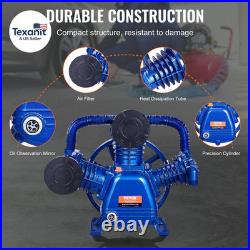 Air Compressor Pump Head, 10HP 17.5CFM @ 90PSI, 3-Cylinder Oil Lubricated Air Co