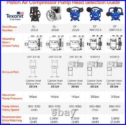 Air Compressor Pump Head, 10HP 17.5CFM @ 90PSI, 3-Cylinder Oil Lubricated Air Co