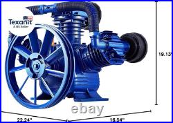 Air Compressor Pump Head, 10HP 17.5CFM @ 90PSI, 3-Cylinder Oil Lubricated Air Co