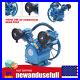 Air Compressor Pump Twin Cylinder 2 Piston V Style 2HP Head Single Stage Blue