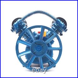 Air Compressor Pump Twin Cylinder 2 Piston V Style 2HP Head Single Stage Blue