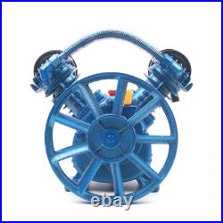 Air Compressor Pump Twin Cylinder 2 Piston V Style 2HP Head Single Stage Blue US