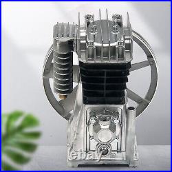 Air Compressor Pump Twin Cylinder Oil Lubricated Belt Drive Aluminum & Silencer