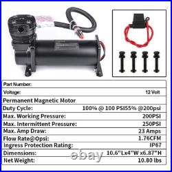 Air Suspension Compressor/ Pump DC 12V 480c MAXPOWER 200 PSI OUTLET 1/4 NPT