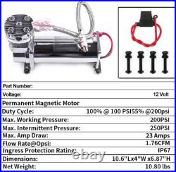 Air Suspension Compressor/ Pump DC 12V 480c MAXPOWER 200 PSI OUTLET 1/4 NPT