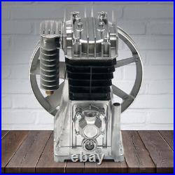 Aluminum Air Compressor Pump Twin Cylinder Oil Lubricated Belt Drive withSilencer