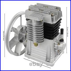 Aluminum Air Compressor Pump Twin Cylinder Oil Lubricated Belt Drive with Silencer