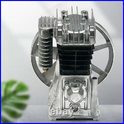 Aluminum Air Compressor Pump Twin Cylinder Oil Lubricated Belt Drive with Silencer