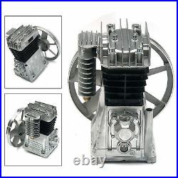 Aluminum Air Compressor Pump Twin Cylinder Oil Lubricated Belt Drive with Silencer