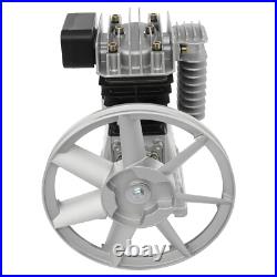 Aluminum Air Compressor Pump Twin Cylinder Oil Lubricated Belt Drive with Silencer