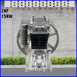 Aluminum Air Compressor Pump Twin Cylinder Oil Lubricated Belt Drive with Silencer