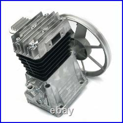 Aluminum Air Compressor Pump Twin Cylinder Oil Lubricated Belt Drive with Silencer