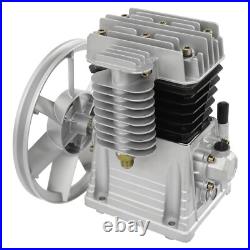 Aluminum Air Compressor Pump Twin Cylinder Oil Lubricated Belt Drive with Silencer