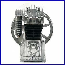 Aluminum Air Compressor Pump Twin Cylinder Oil Lubricated Belt Drive with Silencer