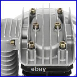 Aluminum Air Compressor Pump Twin Cylinder Oil Lubricated Belt Drive with Silencer