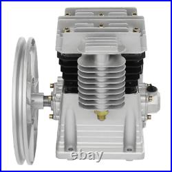Aluminum Air Compressor Pump Twin Cylinder Oil Lubricated Belt Drive with Silencer