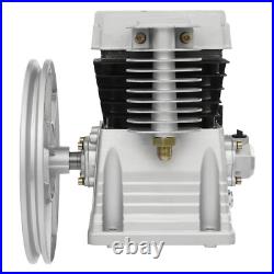 Aluminum Air Compressor Pump Twin Cylinder Oil Lubricated Belt Drive with Silencer
