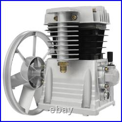 Aluminum Air Compressor Pump Twin Cylinder Oil Lubricated Belt Drive with Silencer