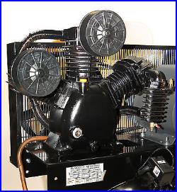 Baldor 7.5 HP Single Phase Motor 80 gal Vertical Air Compressor w Two Stage Pump