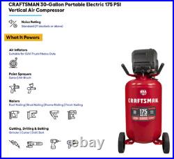 CRAFTSMAN 33-Gallon Portable Electric 175 PSI Vertical Air Compressor SALE